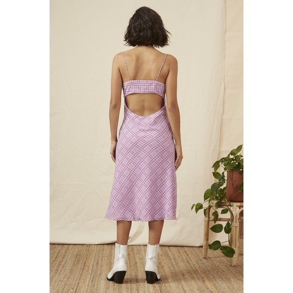FINDERS KEEPERS NOSTALGIA DRESS LILAC CHECK - Picture 4 of 11